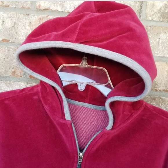 Oklahoma Sooners RED Velour Zip UP Hoodie Jacket (Womens Large) *READ* - Picture 4 of 8